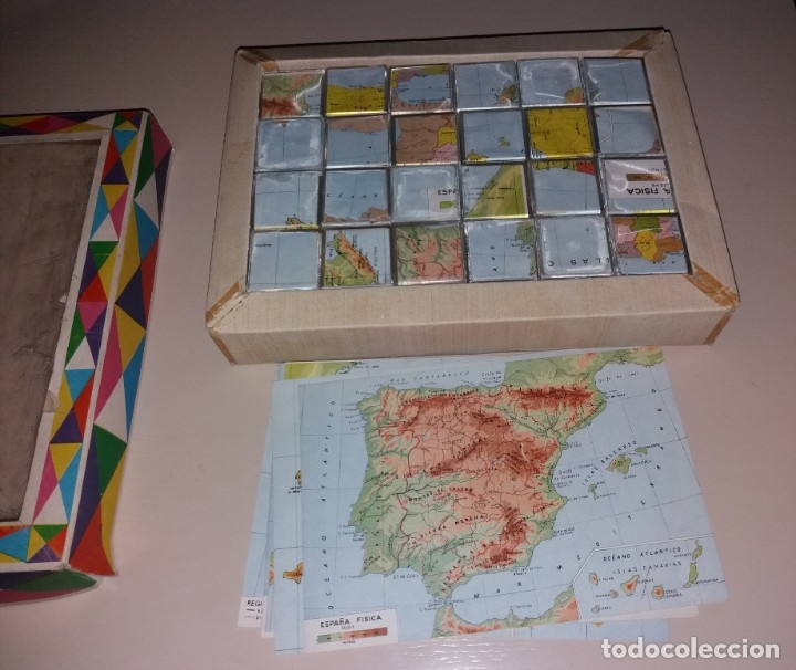 Puzzles: Juguete rompecabezas. Maxims mapas de Espa&ntilde;a, 24 cubos de pl&aacute;stico, completo - Foto 3
