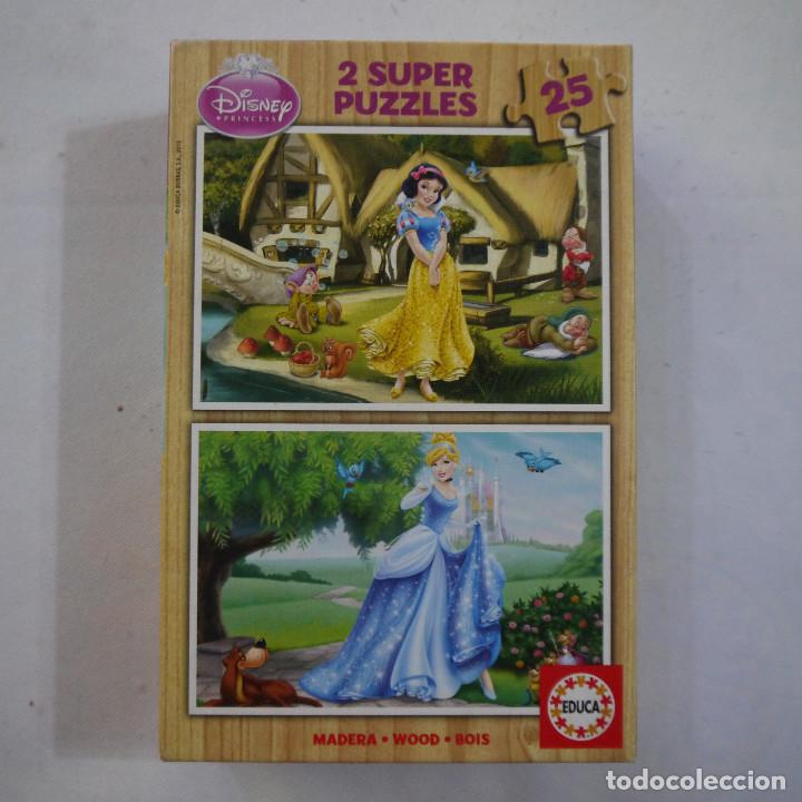 Puzzles: 2 SUPER PUZZLES DE MADERA DE PRINCESAS DISNEY DE 25 PIEZAS CADA UNO - EDUCA - 2013 - Foto 1