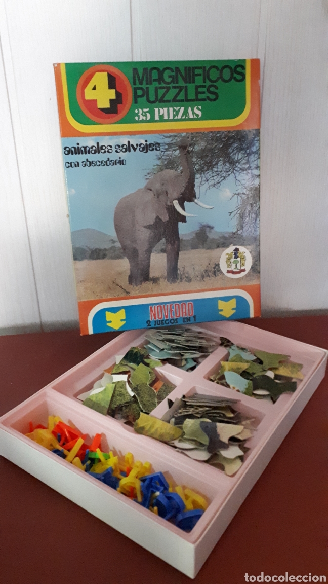 Puzzles: PUZZLES ANIMALES SALVAJES CON ABECEDARIO 2 EN 1 - Foto 1