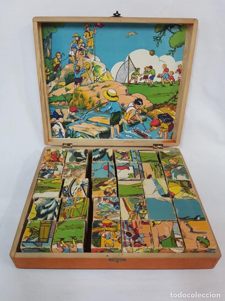 Puzzles: Puzzle de cubos de madera. Años 30. - Foto 3 - 215993366