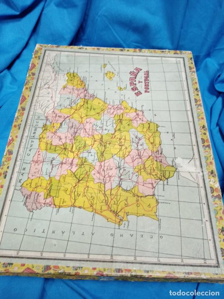 Puzzles: Puzzle antiguo del mapa, de Espa&ntilde;a y Portugal - Foto 9