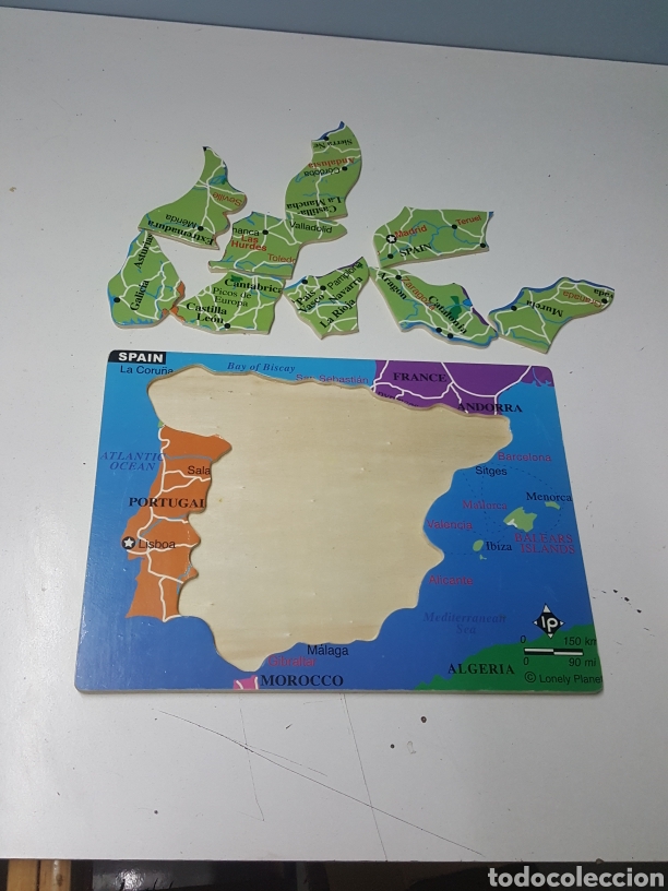 Puzzles: Puzzle Infantil de madera 29x21 cm mapa de Espa&ntilde;a - Foto 2