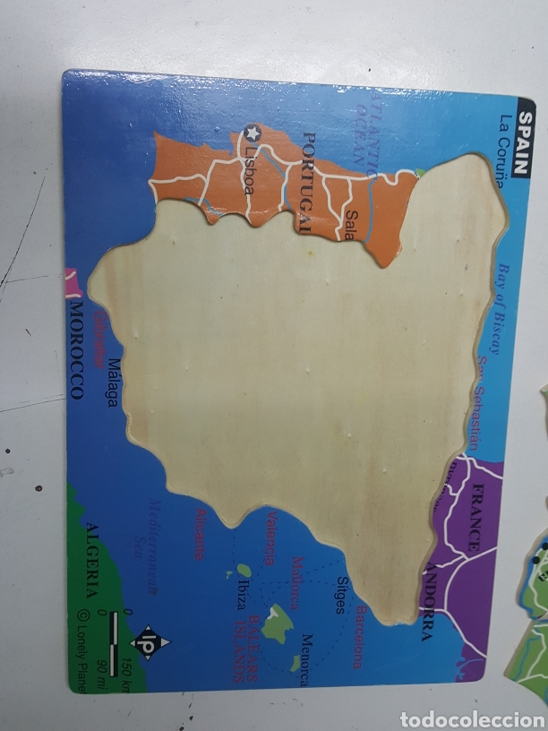 Puzzles: Puzzle Infantil de madera 29x21 cm mapa de Espa&ntilde;a - Foto 3