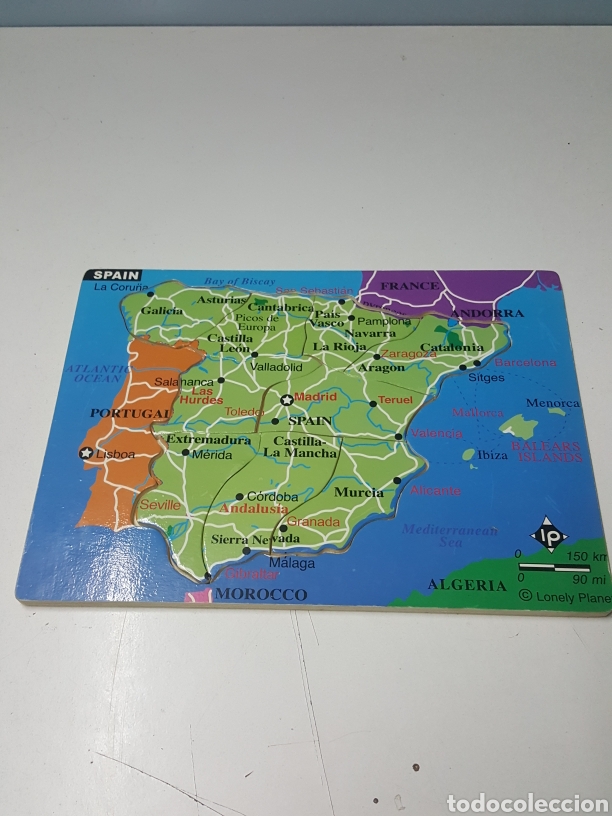 Puzzles: Puzzle Infantil de madera 29x21 cm mapa de Espa&ntilde;a - Foto 1