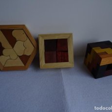 Puzzles: 4 - LOTE DE 3 JUEGOS DE INGENIO - ROMPECABEZAS O PUZZLES DE MADERA. Lote 260700965