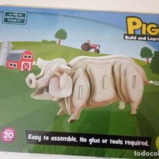 Puzzles: PUZZLE MADERA FINA PARA ENSAMBLAR THE GREEN BOARD GAME CO. CERDO - PIG