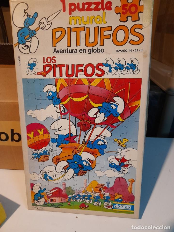 Puzzles: PUZZLE MURAL LOS PITUFOS : AVENTURA EN GLOBO ( COMPLETO) - Foto 1