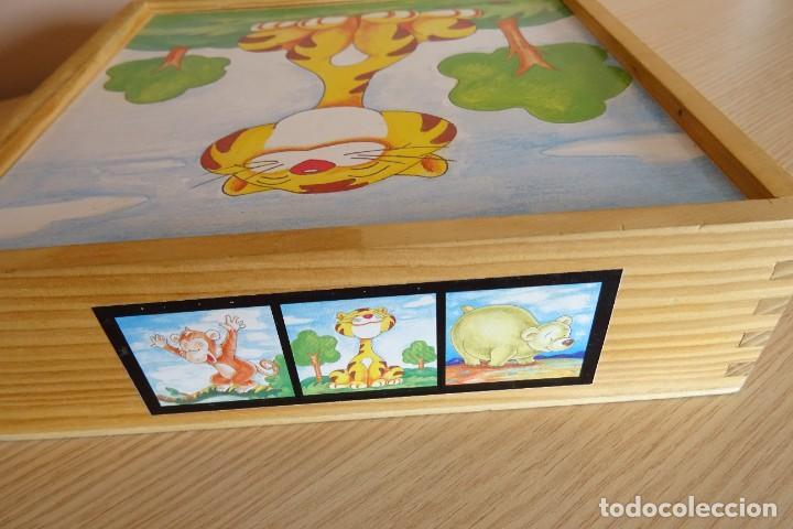 Puzzles: Puzzle rompecabezas de cubos de madera infantil de animales como nuevo - Foto 7