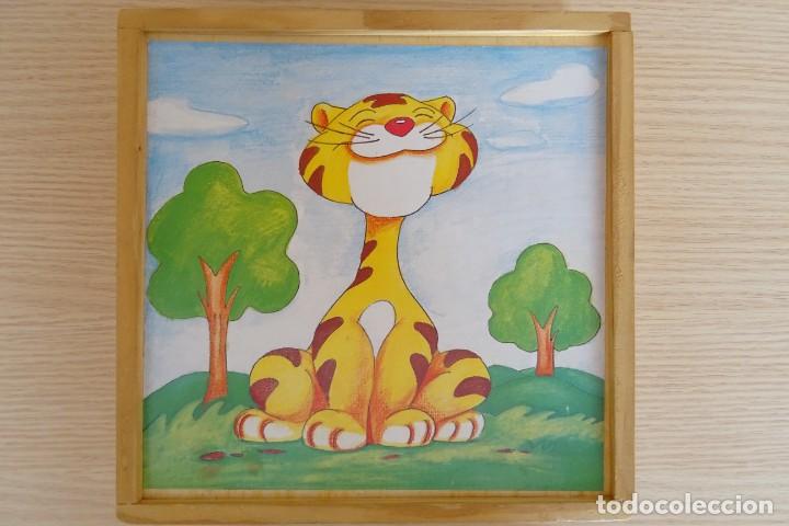 Puzzles: Puzzle rompecabezas de cubos de madera infantil de animales como nuevo - Foto 8