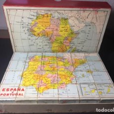 Puzzles: ROMPECABEZAS DE ESPAÑA Y PORTUGAL Y LOS 5 CONTINENTES JUEGO EDUCATIVO DE LOS AÑOS 60 DEL SIGLO XX