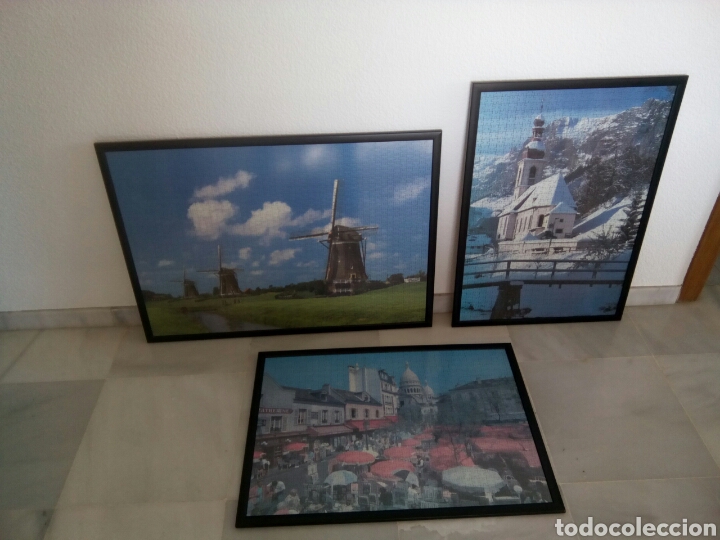 Puzzles: Tres puzzles montados y enmarcados - Foto 1