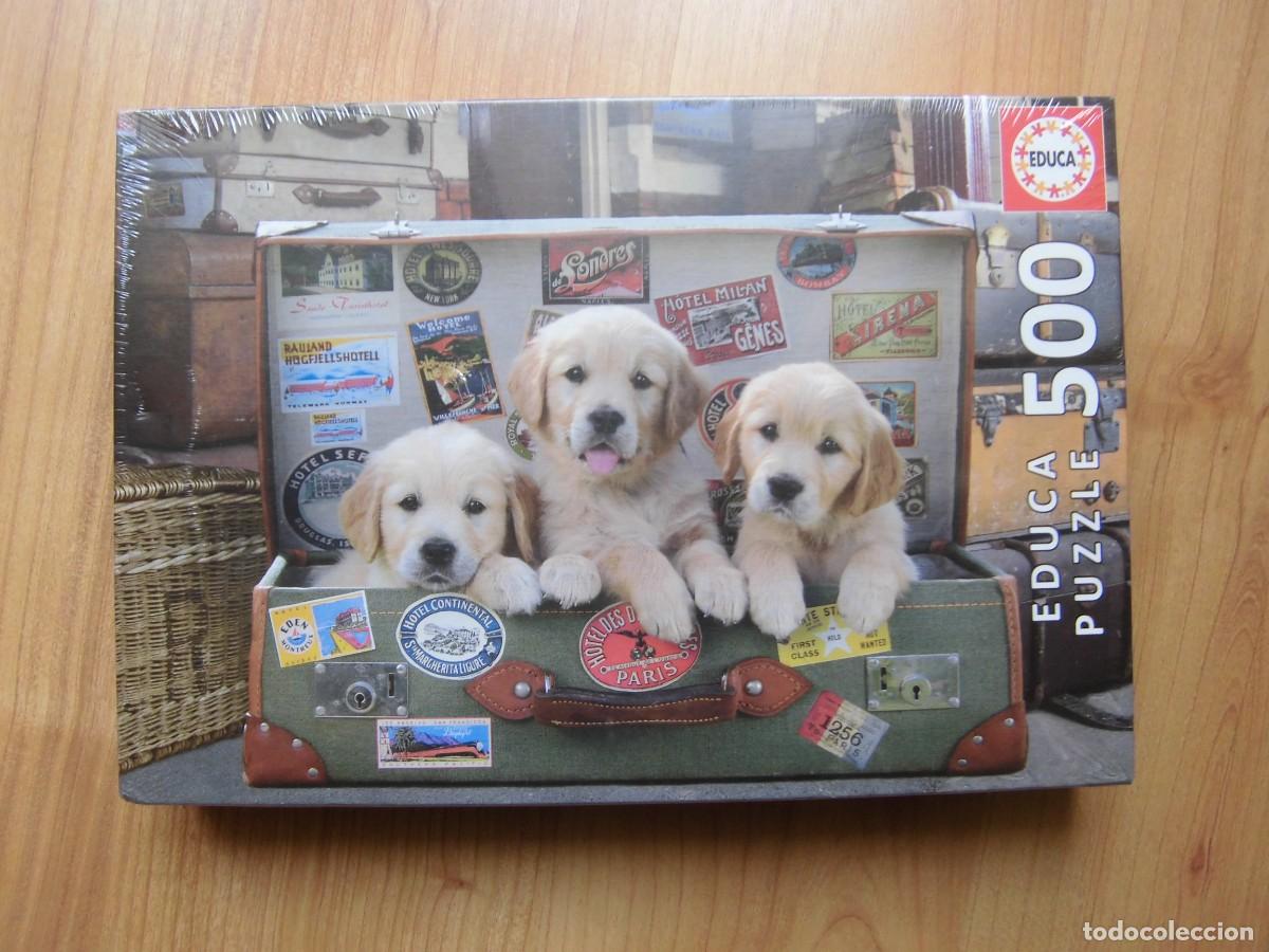 Puzzles: PUZZLE EDUCA 500 PIEZAS CACHORROS EN EL EQUIPAJE - Foto 1