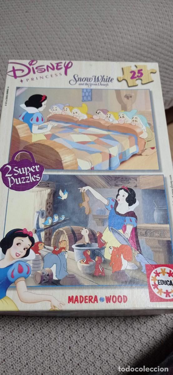 Puzzles: CAJA CON 2 PUZZLES DE MADERA DE BLANCANIEVES - Foto 1