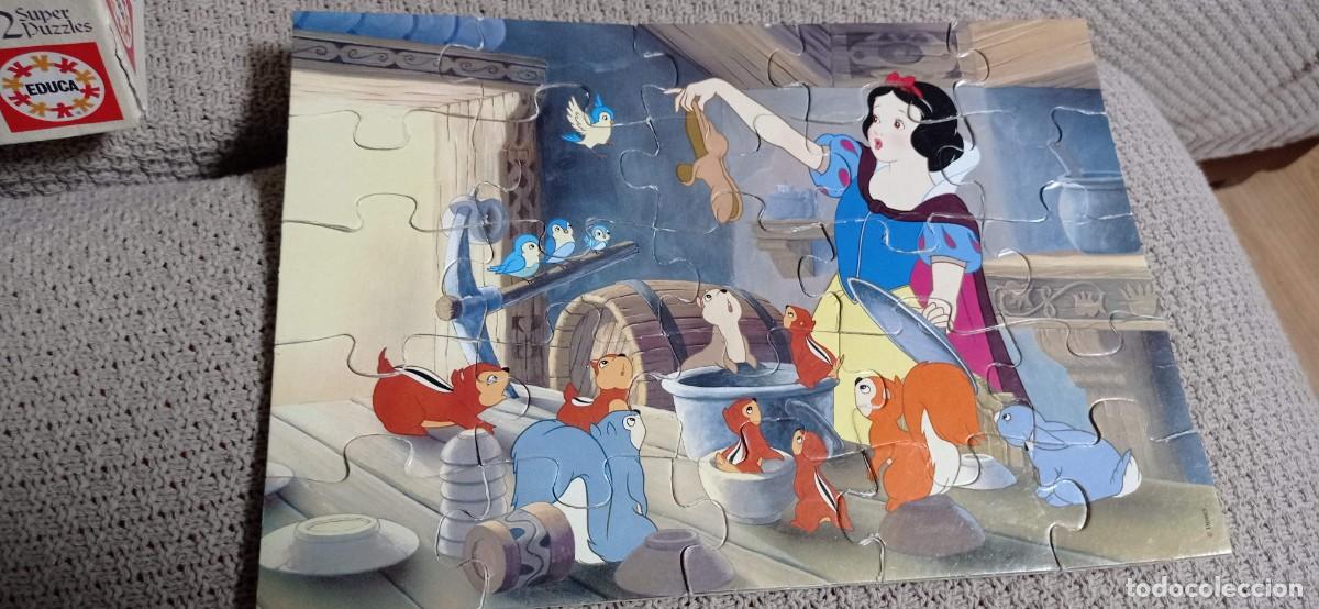 Puzzles: CAJA CON 2 PUZZLES DE MADERA DE BLANCANIEVES - Foto 3