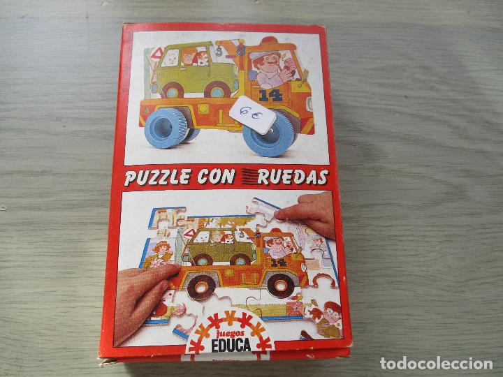 Puzzles: PUZZLE CON RUEDAS- GRUA.- JUEGOS EDUCA- SIN USAR - Foto 1