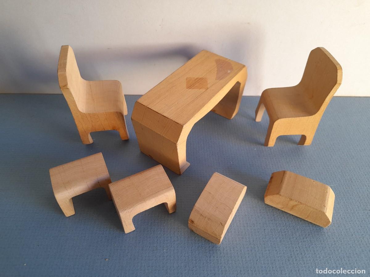 Puzzles: puzzle 3D, mesa , sillas y taburetes 10x5x4cm aprox - Foto 2