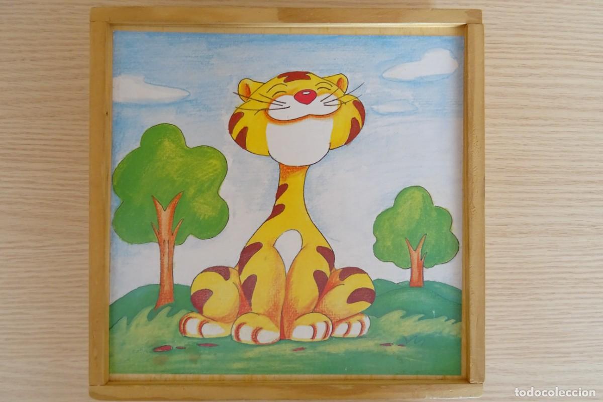 Puzzles: Puzzle rompecabezas de cubos de madera infantil de animales como nuevo - Foto 4