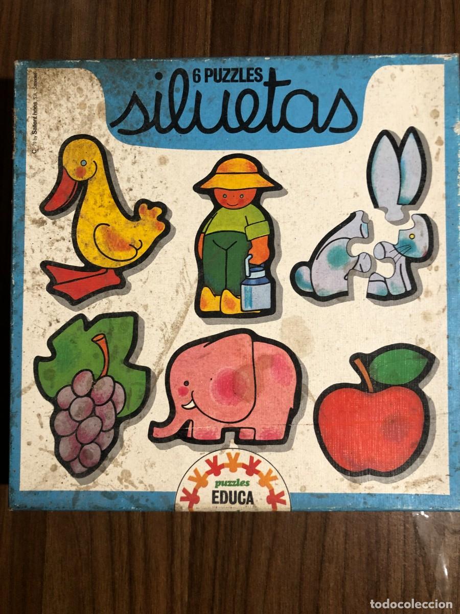 Puzzles: Puzzle antiguo Seis Siluetas Educa a&ntilde;o79 sin usar - Foto 2