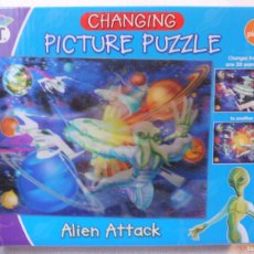 Puzzles: CHANGING PICTURE PUZZLE ALIEN ATTACK 3D HOLOGRÁFICO 56 PIEZAS, JAMES GALT 2010. Lote 400950884