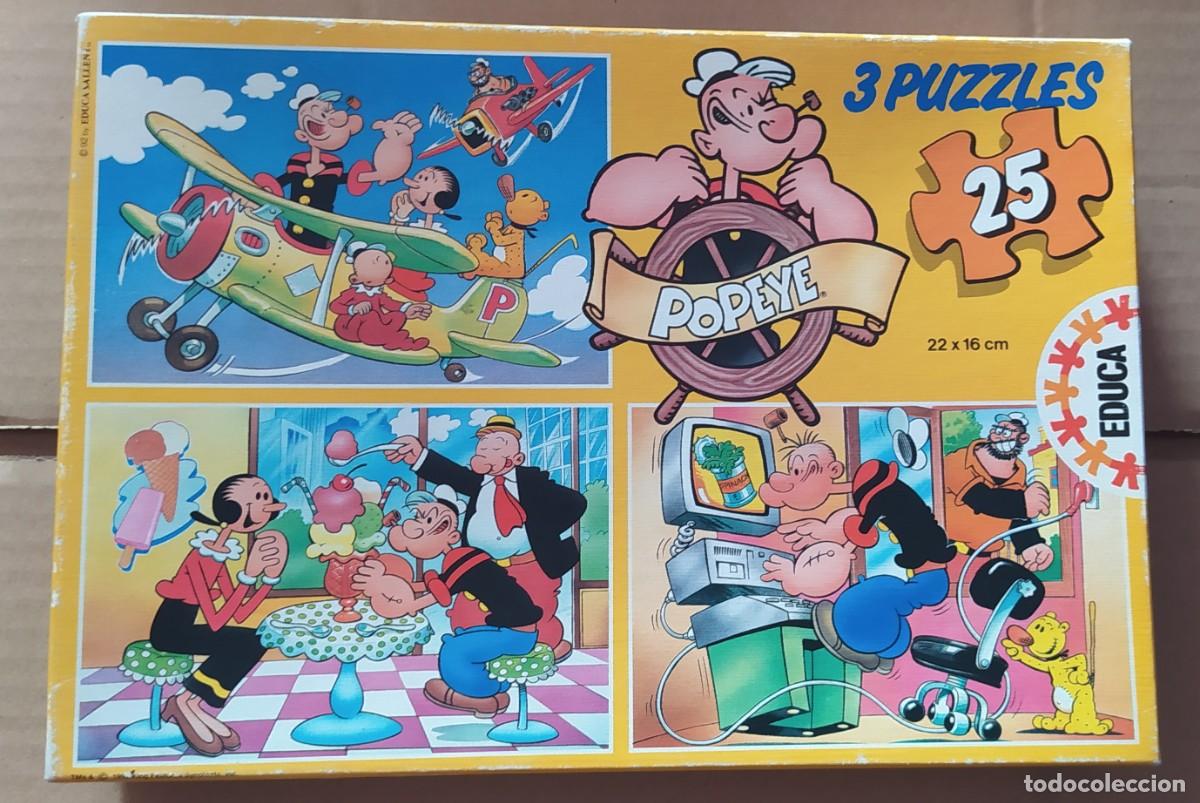 Puzzles: PUZZLE POPEYE 3 PUZZLES DE 25 PIEZAS 1992 - Foto 1