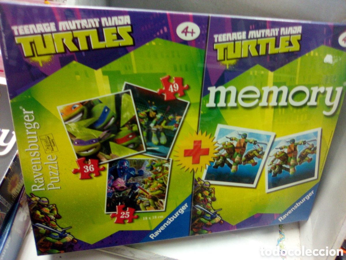 Puzzles: Tres puzzle + memo tortugas ninja - Foto 1