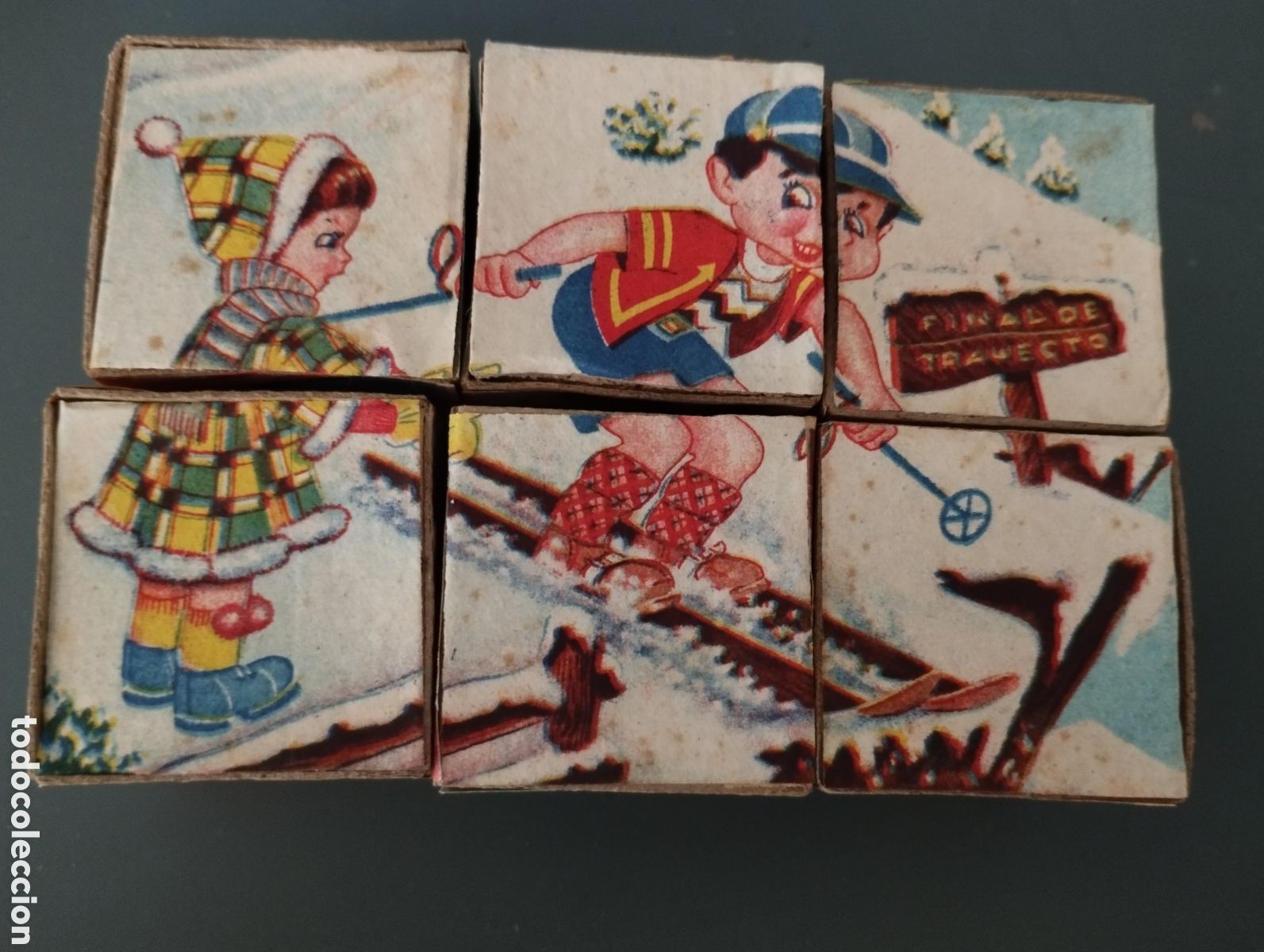 Puzzles: Antiguo puzzle cart&oacute;n 6 cubos - Foto 6