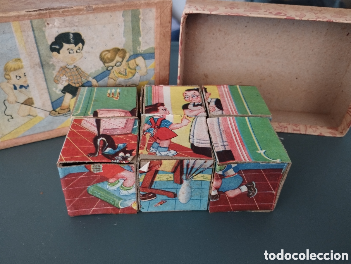 Puzzles: Antiguo puzzle cart&oacute;n 6 cubos - Foto 9