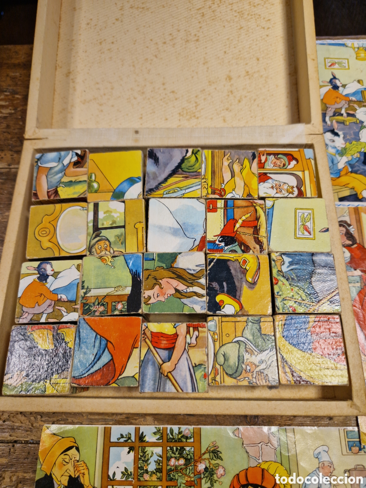 Puzzles: Rompecabezas Blancanieves antiguo de madera y papel - Foto 2
