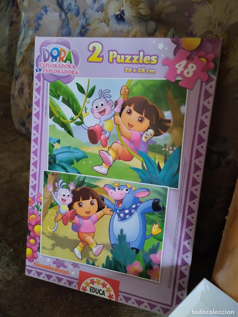 Puzzles: dos puzzles de dora la exploradora de 48 piezas 20x28cm de eduka - Foto 1
