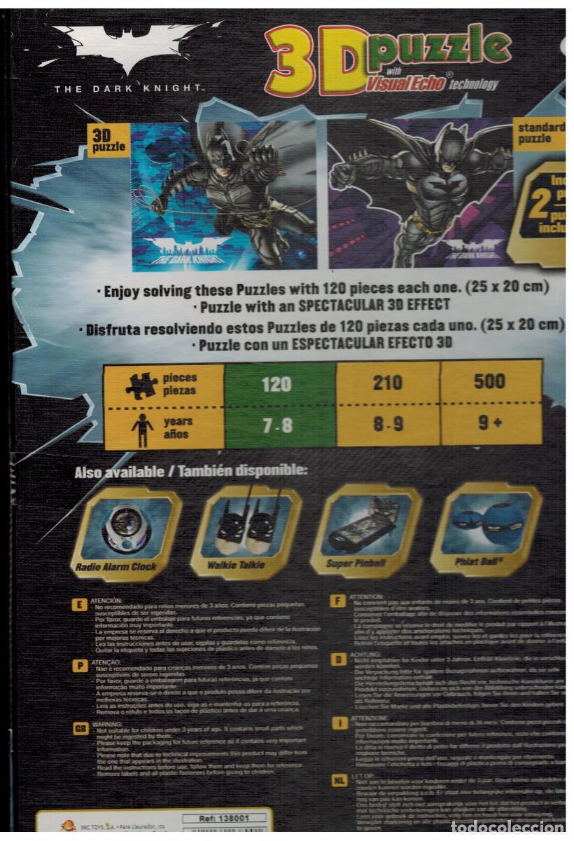 Puzzles: CAJA CON 2 PUZLES BATMAN (1 en 3D) - Foto 2