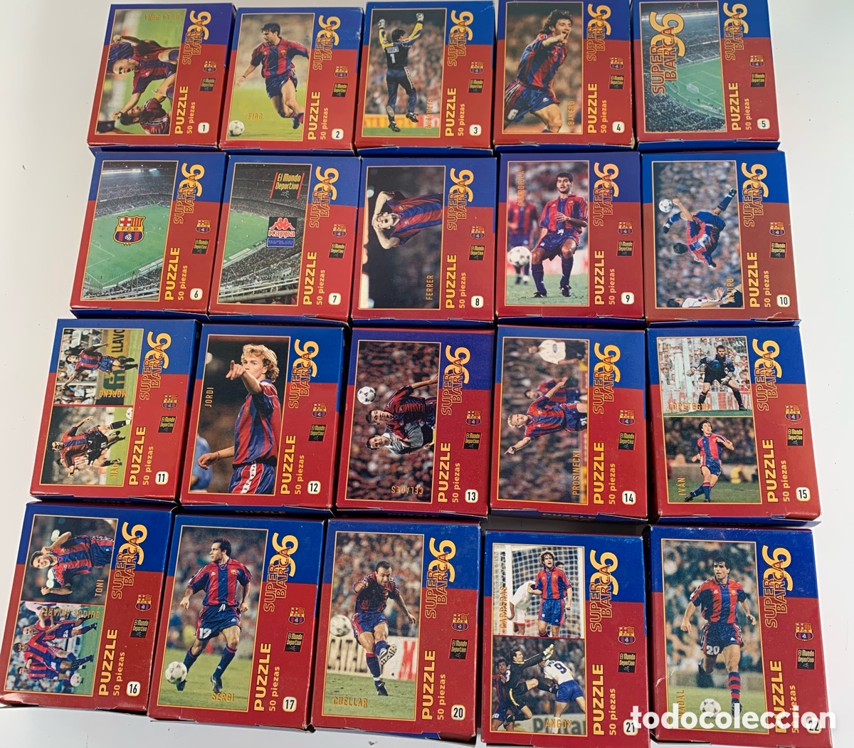 Puzzles: 01_Lote 20 puzzles S&uacute;per Barca 96 Guardiola - Foto 2