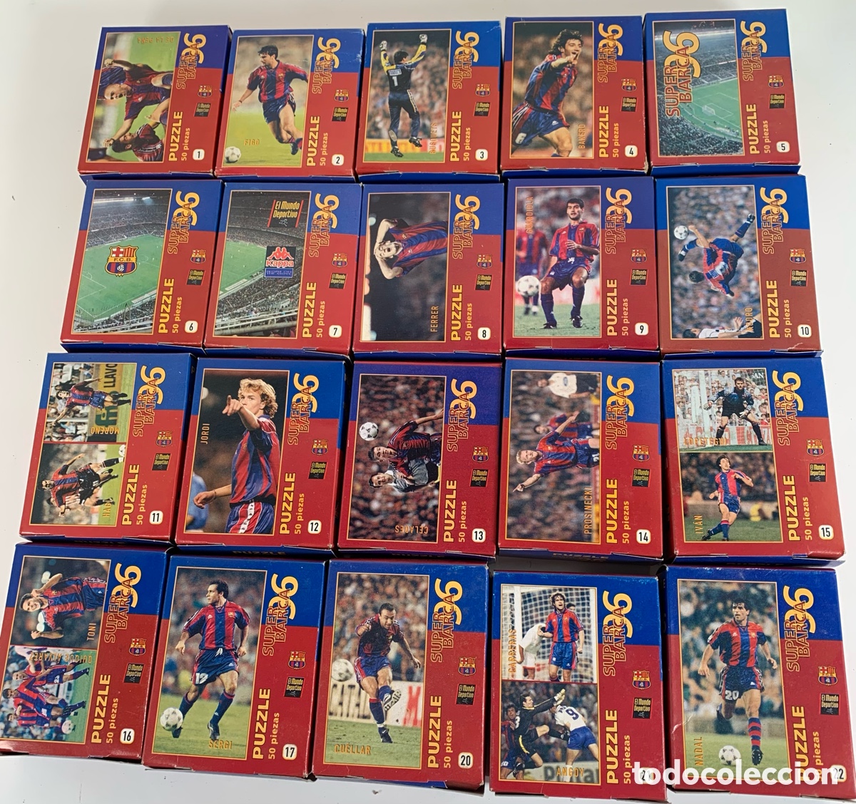 Puzzles: 01_Lote 20 puzzles S&uacute;per Barca 96 Guardiola - Foto 1