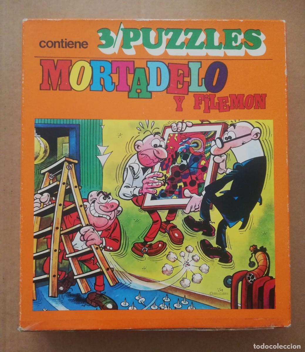 Puzzles: 3 Puzzles Mortadelo y Filem&oacute;n (Papirots). 75 piezas. Completo. - Foto 1