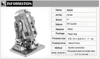 Puzzles: Maqueta puzzle met&aacute;lico en 3D de R2-D2 - Foto 1
