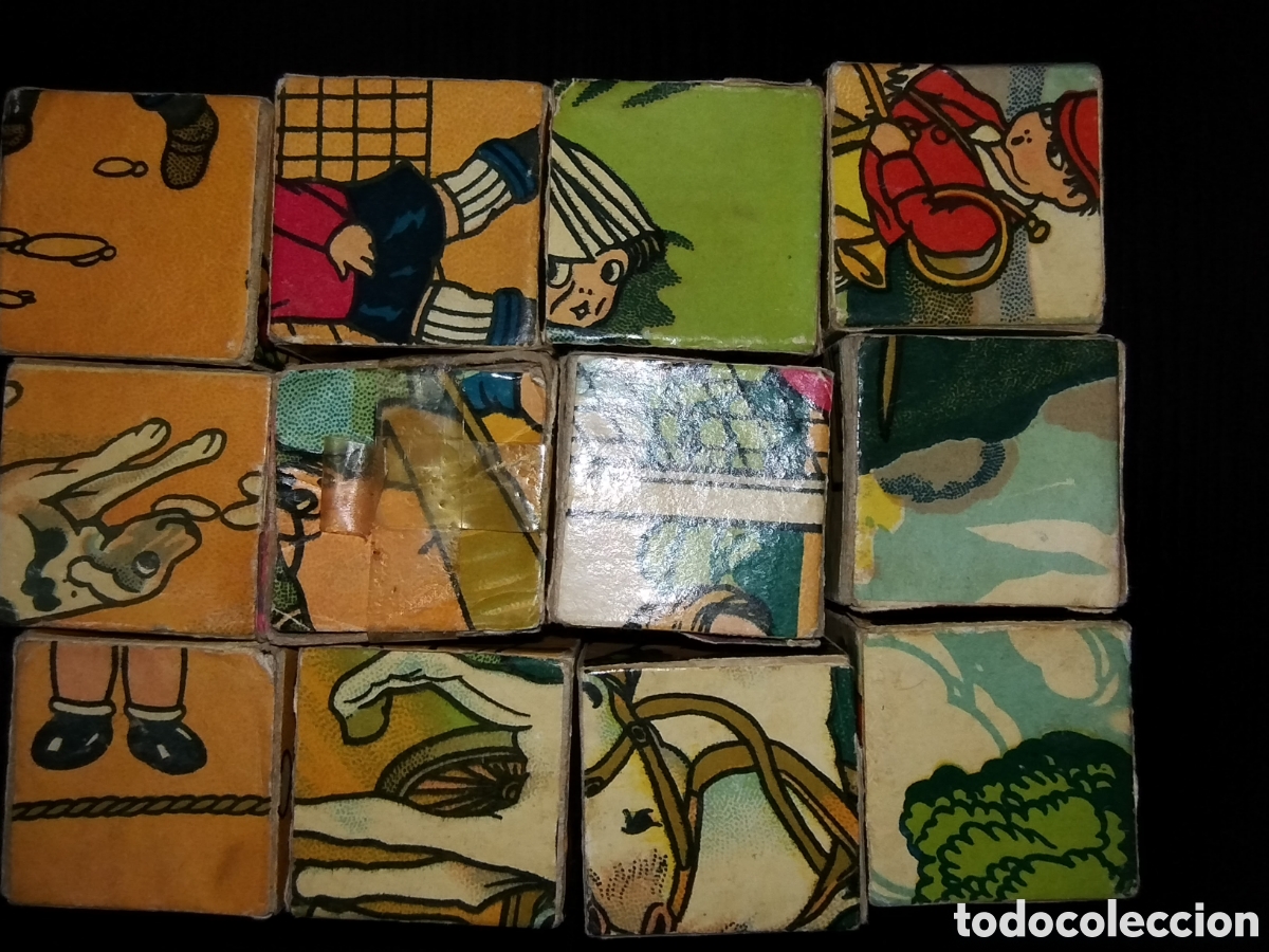 Puzzles: Antiguo puzzle de cart&oacute;n cubos - Foto 3