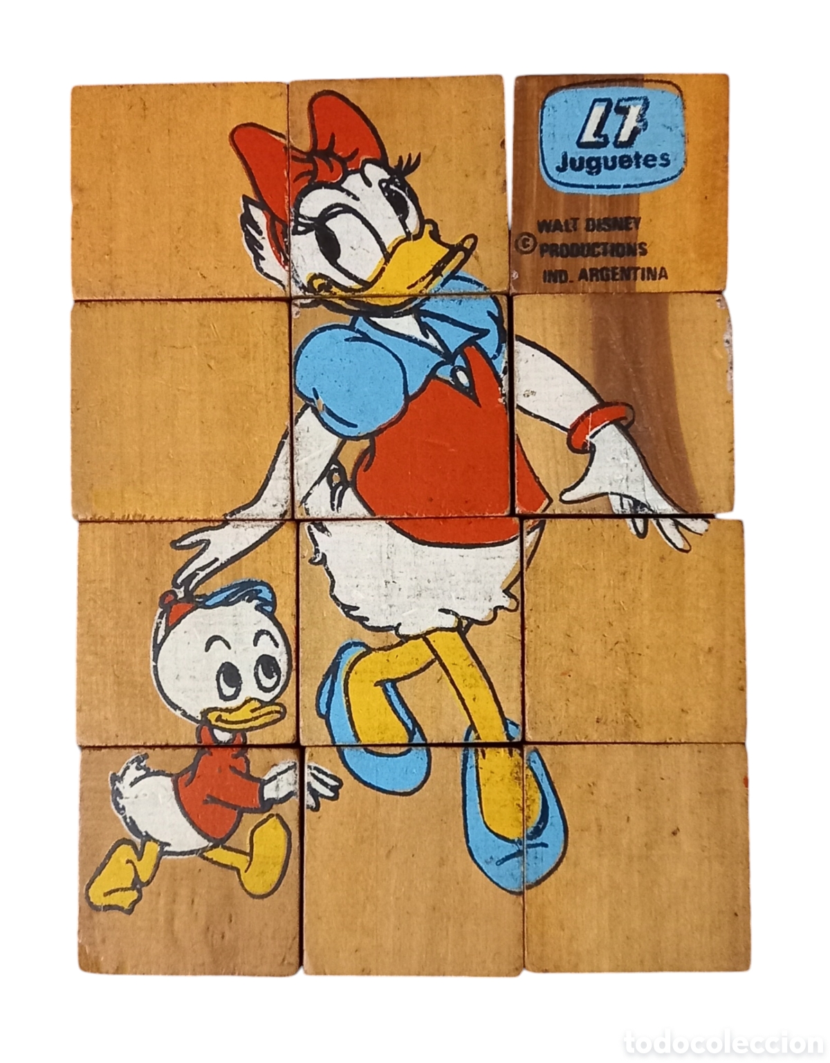 Puzzles: Antiguo rompecabezas de cubos de madera Walt Disney - Foto 1