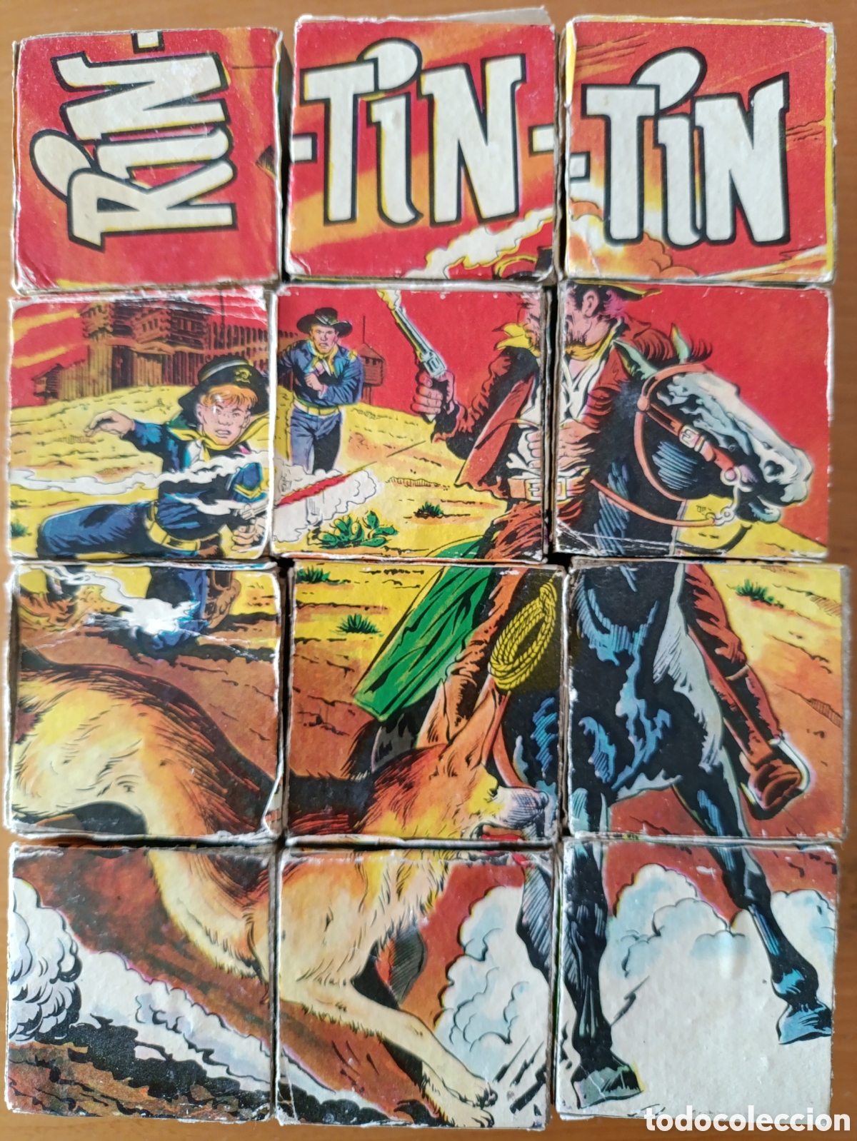 Puzzles: Antiguo Puzzle de cubos de cart&oacute;n RIN TIN TIN - Foto 2