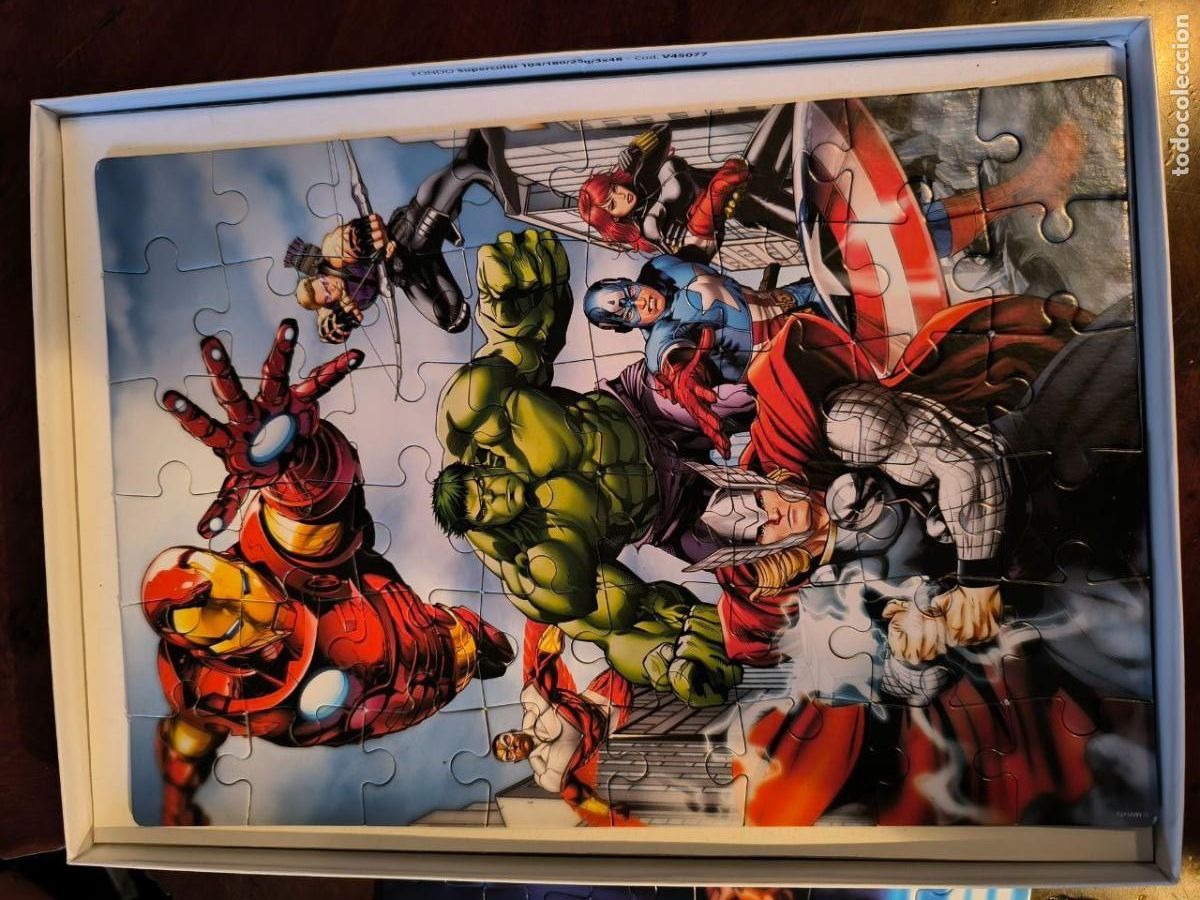 Puzzles: CAJA DE PUZZLES AVENGERS MARVEL 3X48 32X22 COMPLETOS - Foto 4