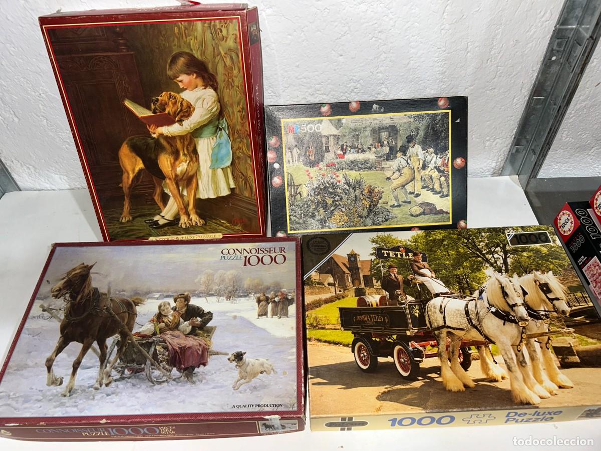 Puzzles: LOTE 4 PUZLES CABALLOS PERRO ARTE - COMPLETOS - Foto 1
