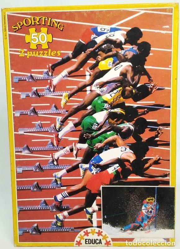 Puzzles: PUZZLE 2x50 PIEZAS -SPORTING-. EDUCA 1988 - Foto 1