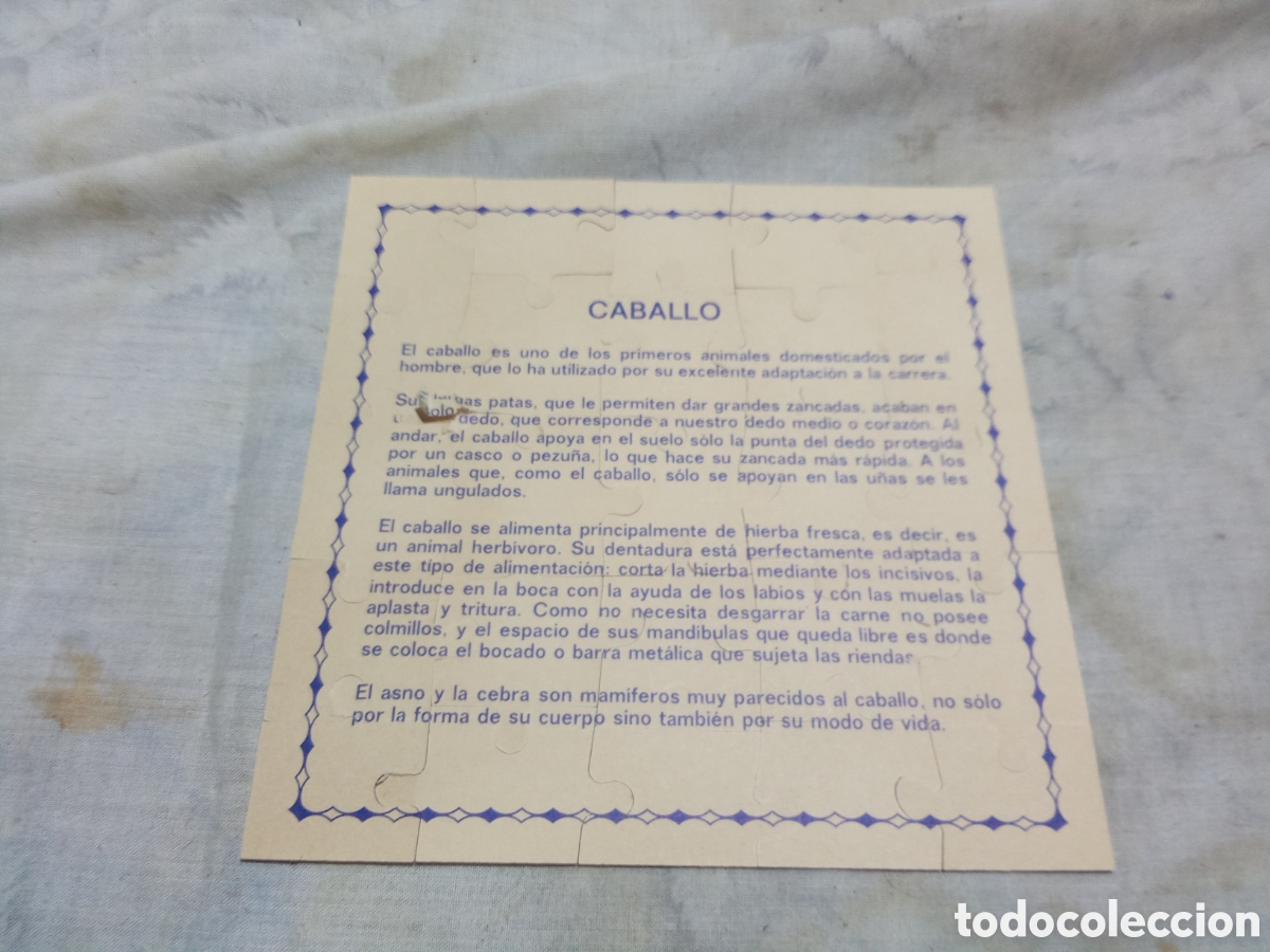 Puzzles: ANTIGUO PUZZLE DE CABALLOS OBSEQUIO DE NESQUIK EN COLABORACI&Oacute;N CON EDUCA - Foto 3