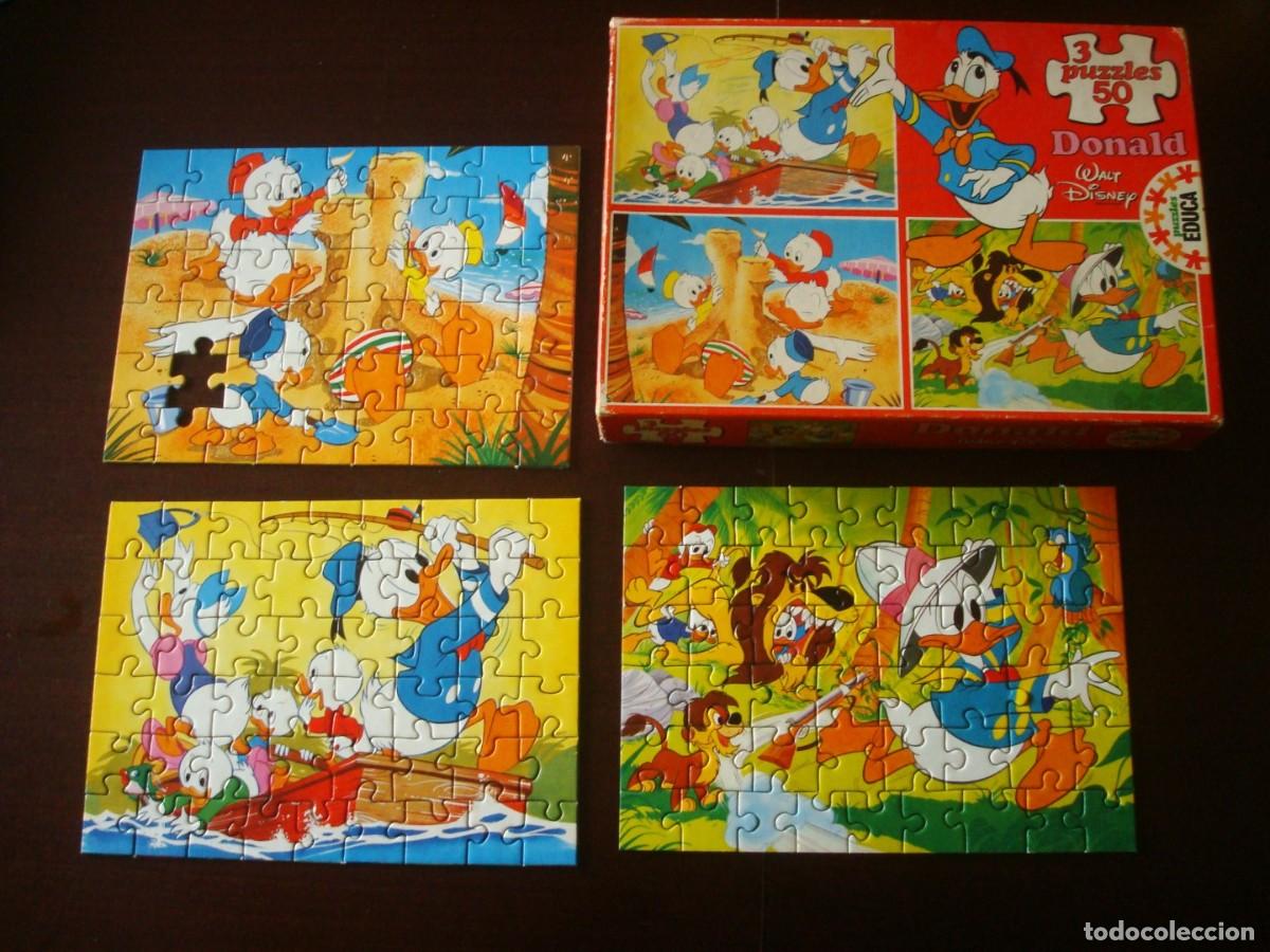 Puzzles: Donald 3 puzzles de 50 (A&ntilde;os 80) Puzzle Educa - Foto 1