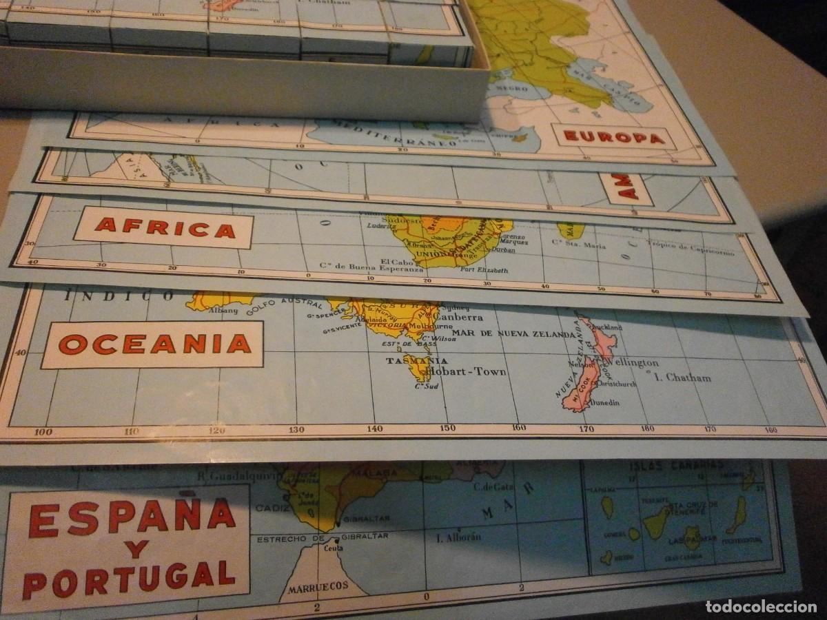 Puzzles: antiguo puzzle de cubos mapa de los continentes buen estado - Foto 2