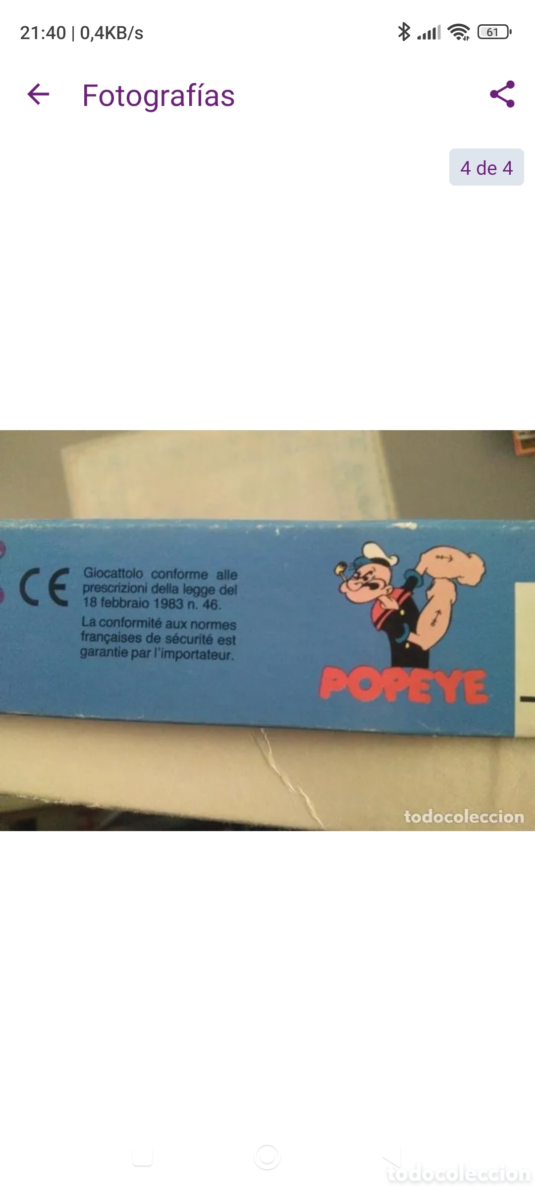 Puzzles: PUZZLE POPEYE CLEMENTONI ANTIGUO DE 104 PIEZAS - Foto 2
