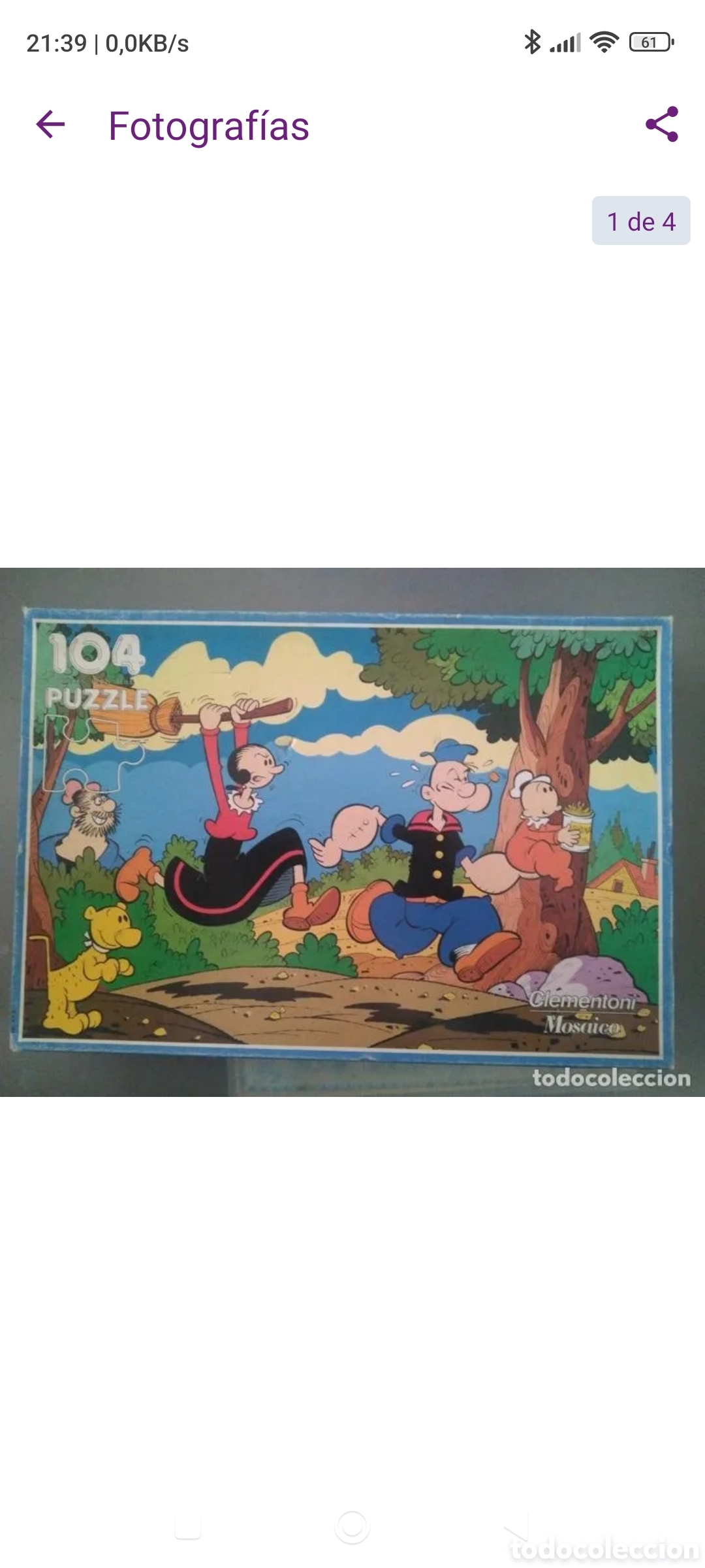 Puzzles: PUZZLE POPEYE CLEMENTONI ANTIGUO DE 104 PIEZAS - Foto 5