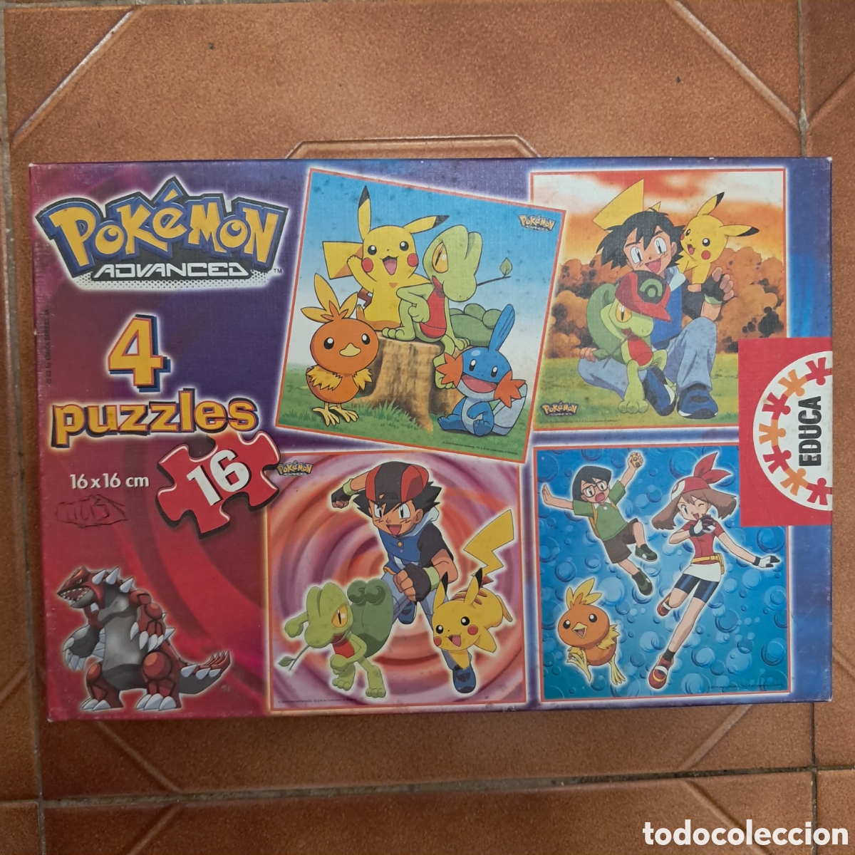 Puzzles: 4 Puzzles POK&Eacute;MON ADVANCED 16 piezas - EDUCA nintendo 2003 COMPLETO - Foto 1