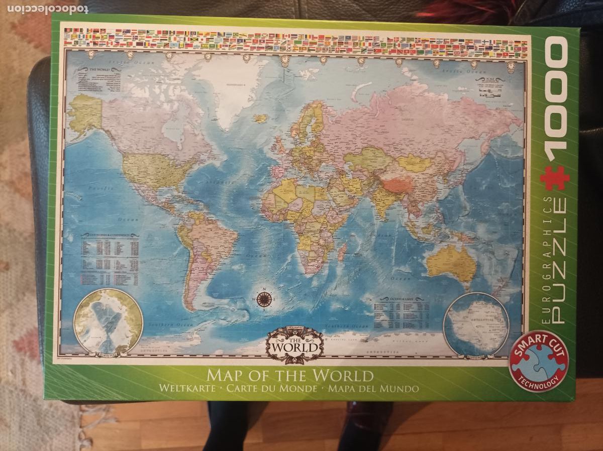 Puzzles: PUZZLE EDUCA MAPA MUNDI 1000 PIEZAS 68X48 CMS - Foto 1