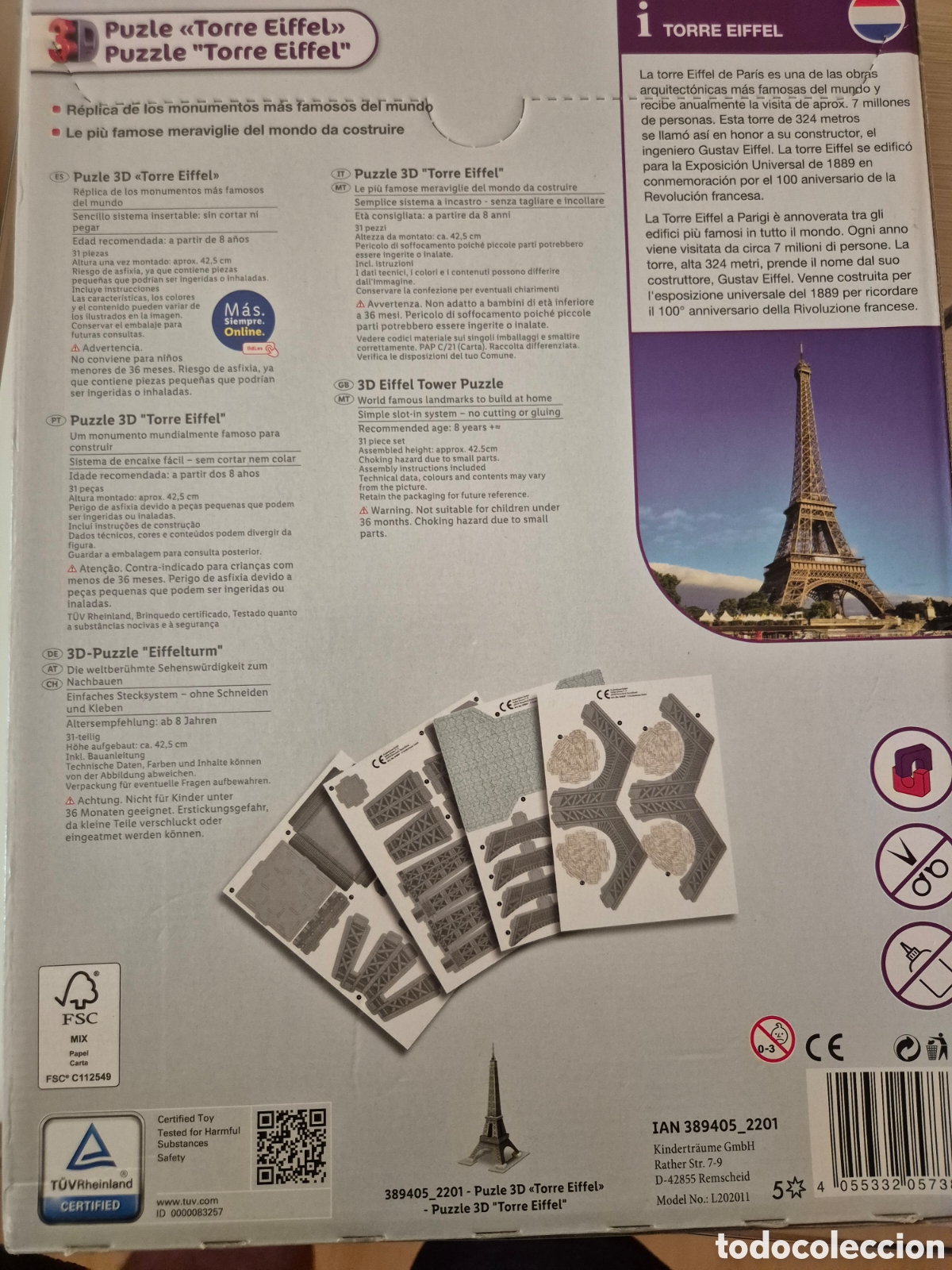 Puzzles: Torre Eiffel. Puzzle 3D - Foto 2