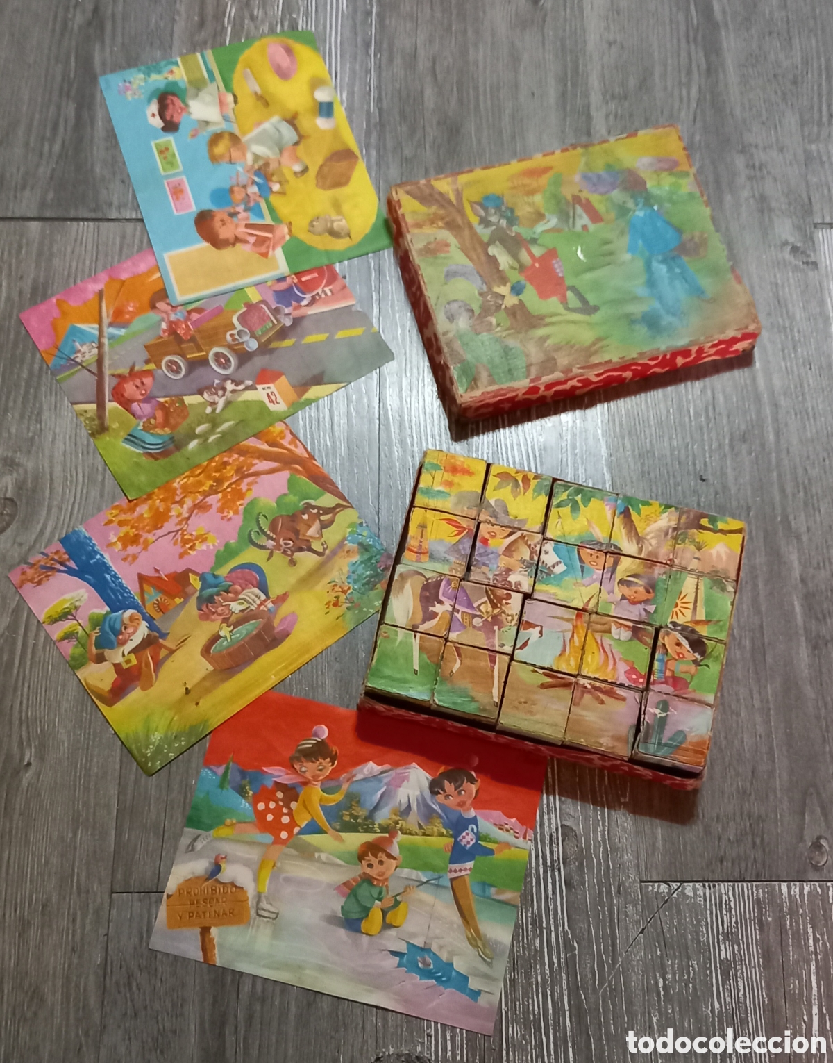 Puzzles: ANTIGUO PUZZLE DE CUBOS - Foto 13