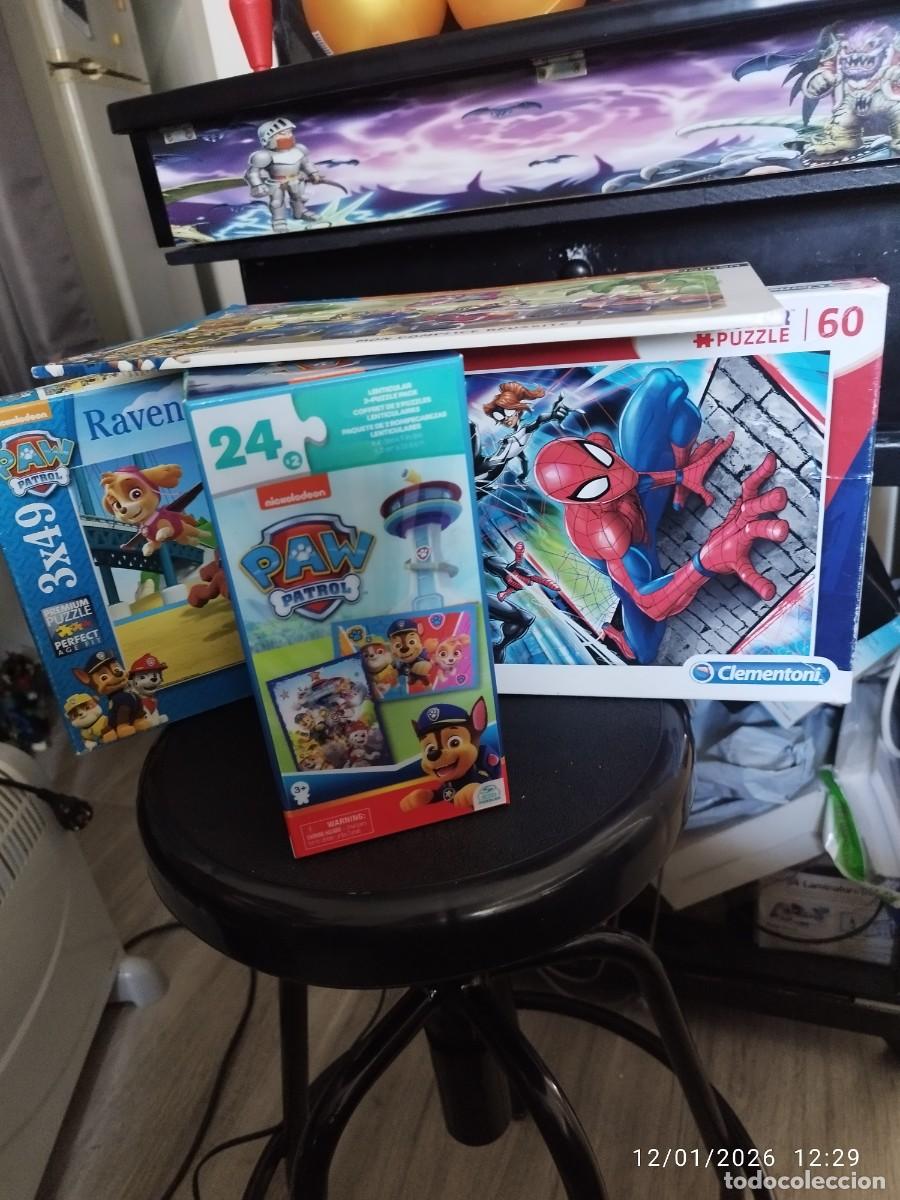 Puzzles: Lote 4 Puzzles Paw Patrol y Spiderman - Foto 1